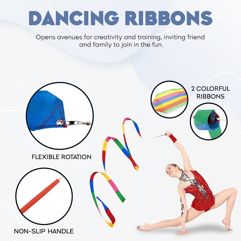 SIRCLES 20 inch Twirling Marching Baton in Stainless Steel with Rubberized Ends Mini Shaft 3/8 with 2 Dancing Ribbons (20 Inch) - Image 3